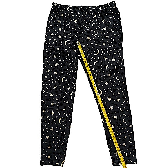 No Boundaries size Xl black leggings with gold metallic moons & stars EUC - Picture 8 of 11
